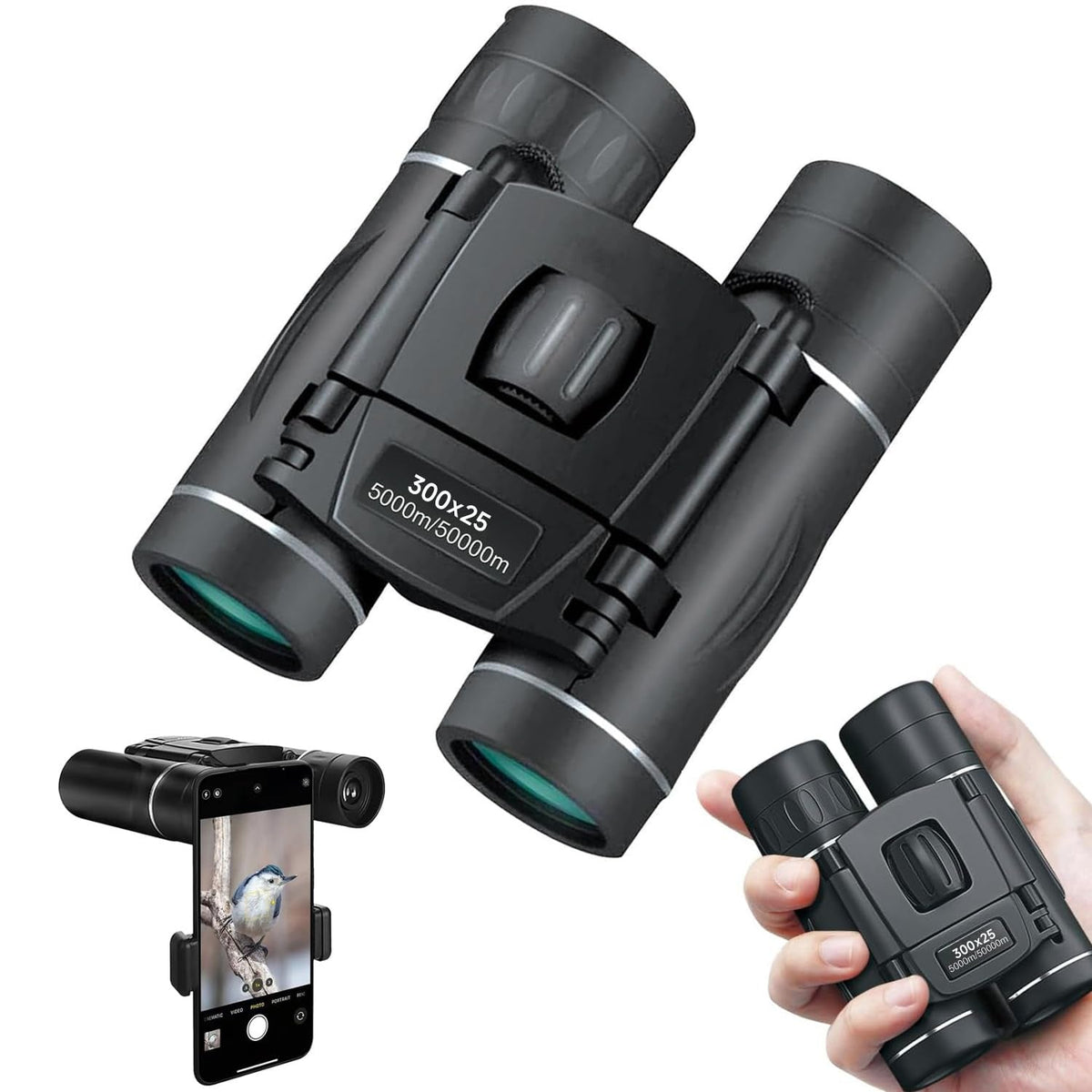 HD Compact Binoculars for Long Range Outdoor Viewing