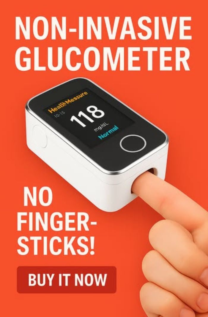 Blood Glucose Monitor Glucometer Non Invasive Fingertip Portable Digital Screen