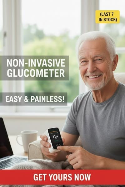 Blood Glucose Monitor Glucometer Non Invasive Fingertip Portable Digital Screen