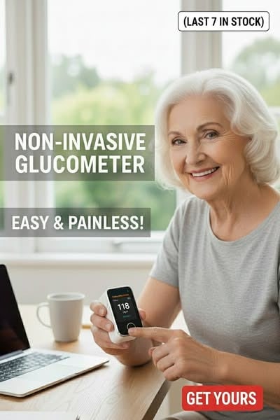Blood Glucose Monitor Glucometer Non Invasive Fingertip Portable Digital Screen