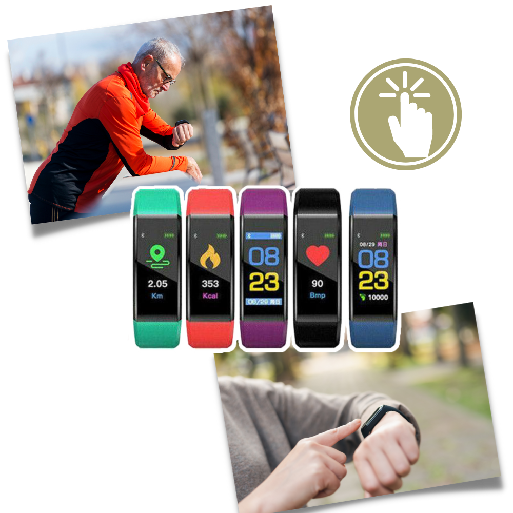 Fitness Tracker Step Watch with Heart Rate Monitor and Distance Tracking for Seniors