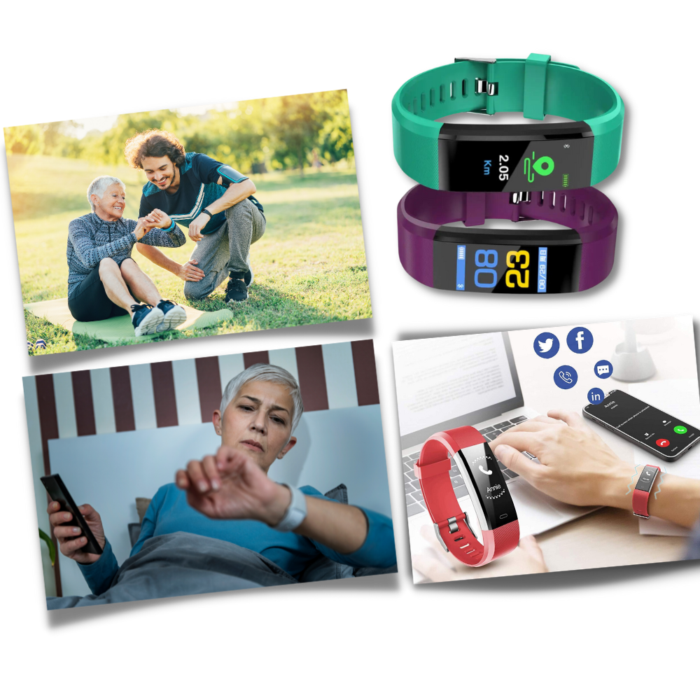 Fitness Tracker Step Watch with Heart Rate Monitor and Distance Tracking for Seniors