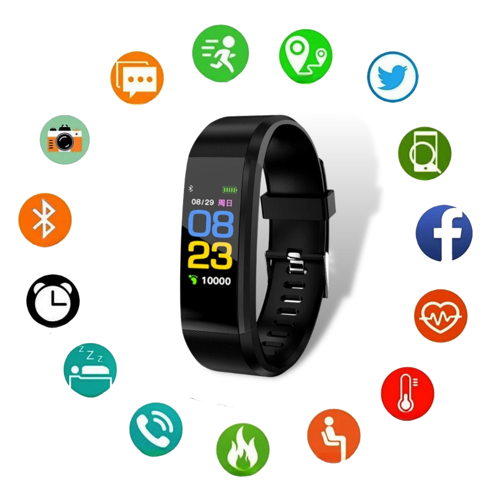 Fitness Tracker Step Watch with Heart Rate Monitor and Distance Tracking for Seniors