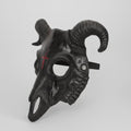 Halloween Skull Mask Goat Design with Horns and Inverted Cross for Costume Party and Haunted House