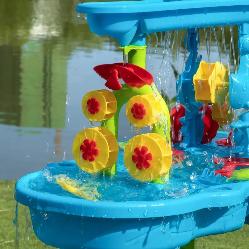 Kids' Sand and Water Table with 15 Accessories and Multi-Tier Design