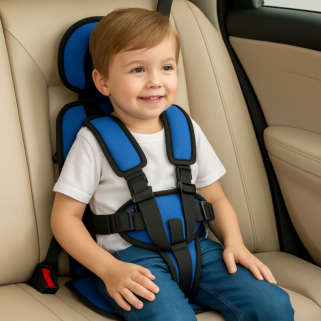 Kids' Travel Infant Car Seat Lightweight Foldable with Five-Point Harness and Padded Headrest