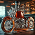 Motorcycle Whiskey Decanter Set with Glass Cruiser Design and Molded Engine Details