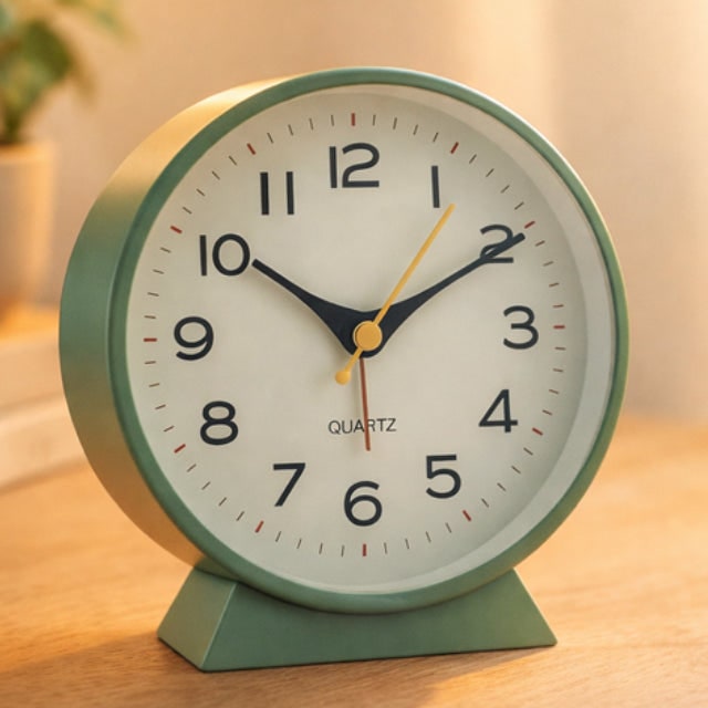 Retro Analog Alarm Clock with Battery Operation Non-Ticking Quartz Movement and Backlight
