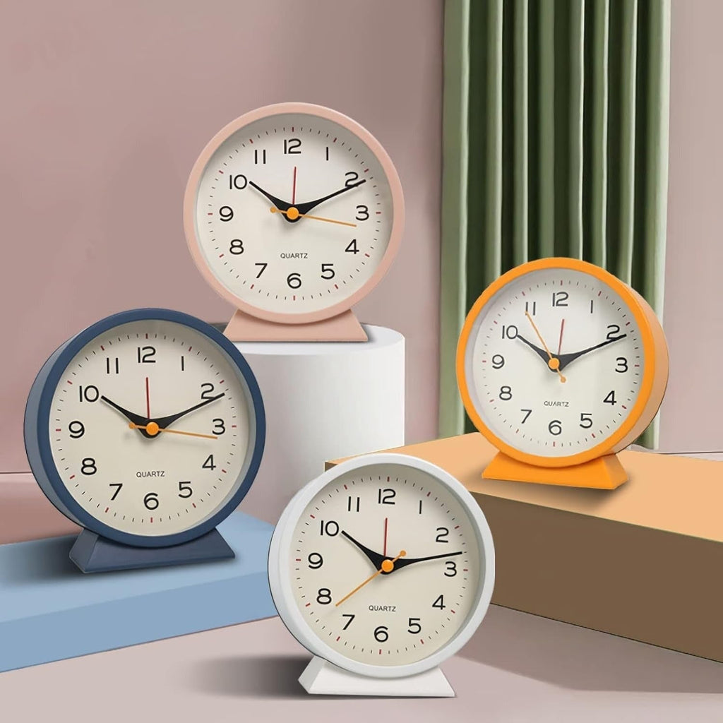 Retro Analog Alarm Clock with Battery Operation Non-Ticking Quartz Movement and Backlight