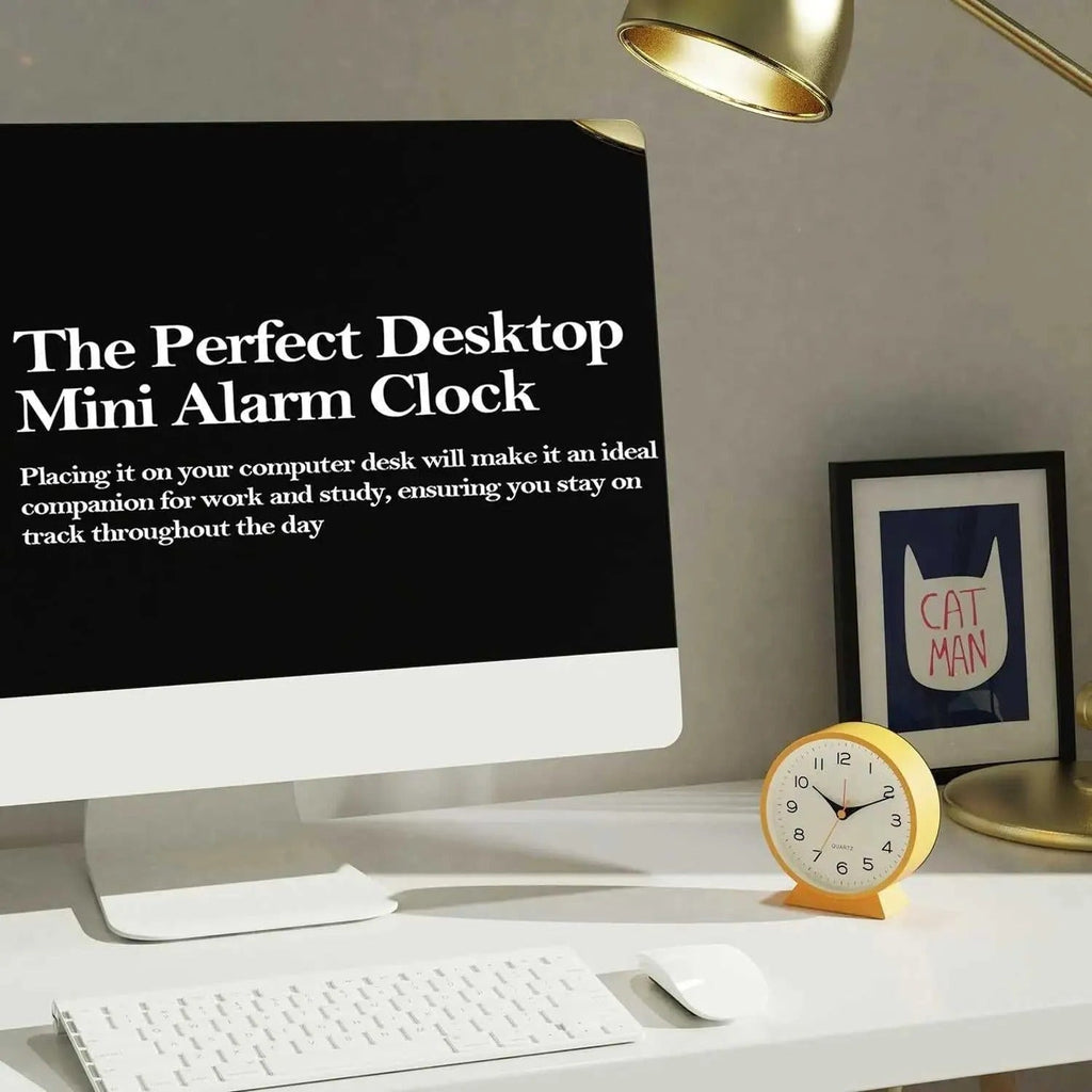 Retro Analog Alarm Clock with Battery Operation Non-Ticking Quartz Movement and Backlight