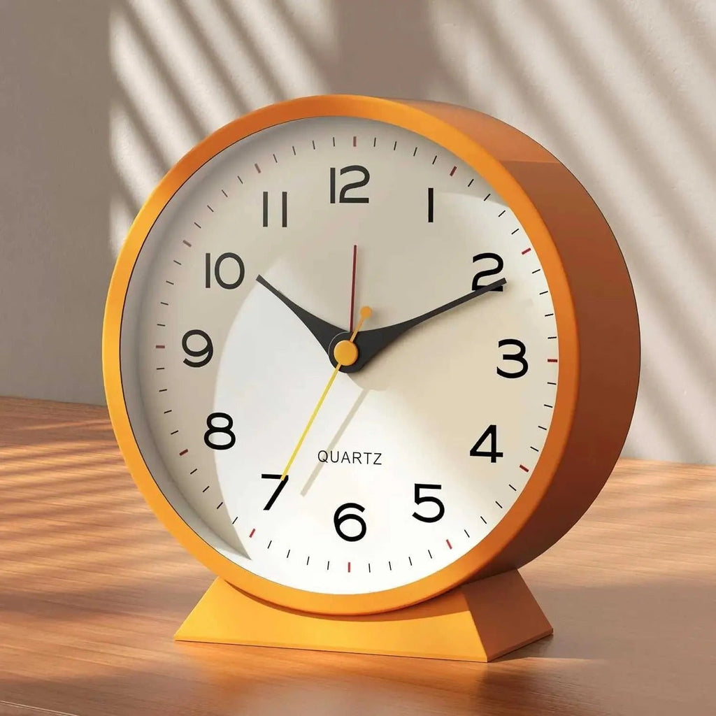 Retro Analog Alarm Clock with Battery Operation Non-Ticking Quartz Movement and Backlight